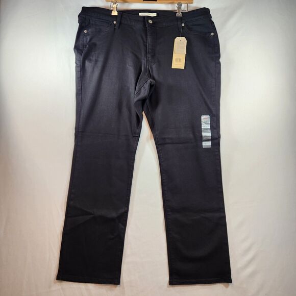 Levi's 414 Women's Jeans Black Denim Classic Straight Mid Rise 20W Black - Picture 1 of 16